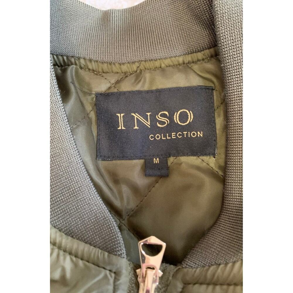 INSO Collection Bomber Jacket  Army Green Medium Women's jacket Lightweight - Picture 3 of 6